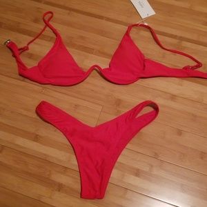 Red Underwire Swimset